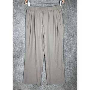 Varley Tacoma Straight Pleat Pants‎ 28 Womens Sz M Taupe Stretch Ripstop Pockets